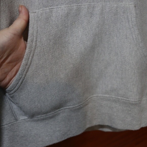 Vintage Champion Gray Reverse Weave Hoodie Sweatshirt Medium Logo Spellout - Picture 5 of 11